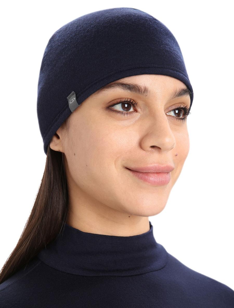 Chapeaux Icebreaker Unisex Merino Pocket Beanie Femme Vert Olive Bleu Marine | FR 1486SGLO